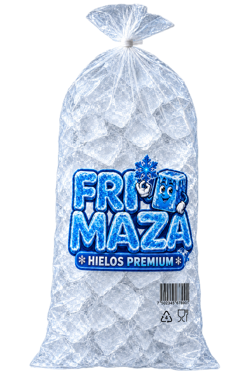 Bolsa de hielo FRIMAZA, vista de atrás